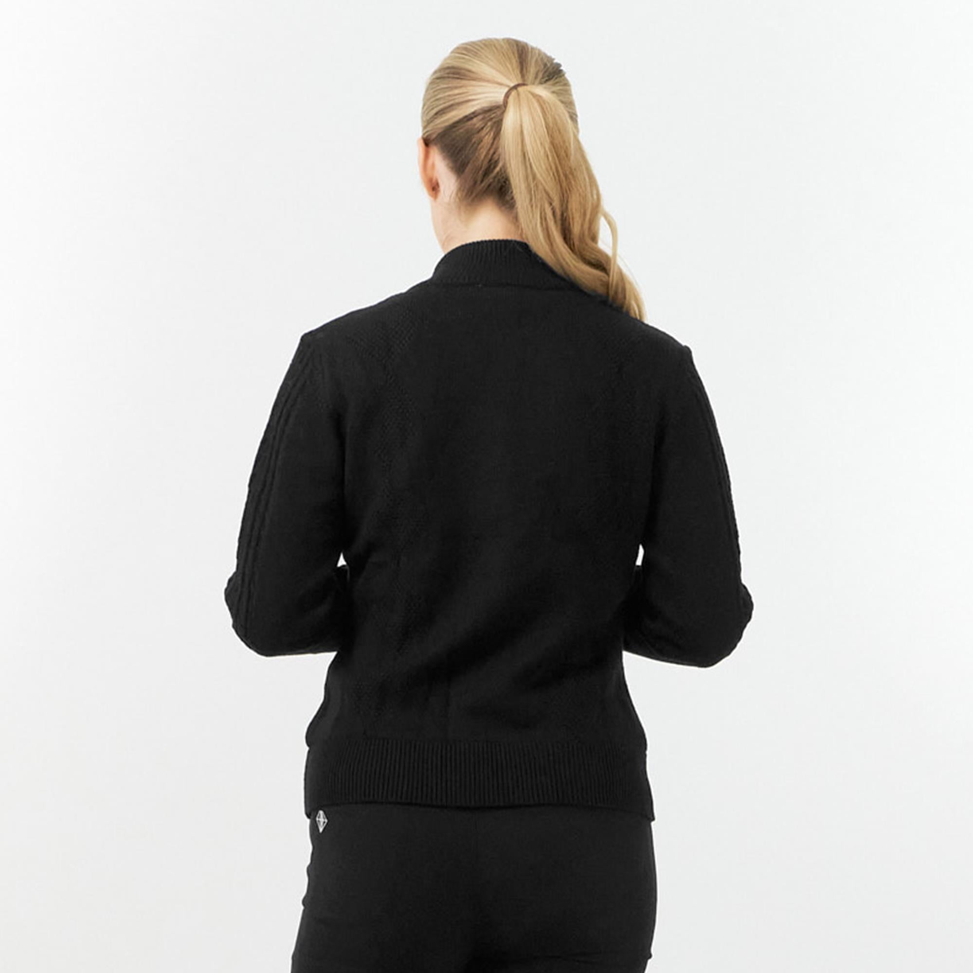 Pure Golf Sorrell Cable Knit Lined Ladies Golf Jumper Black